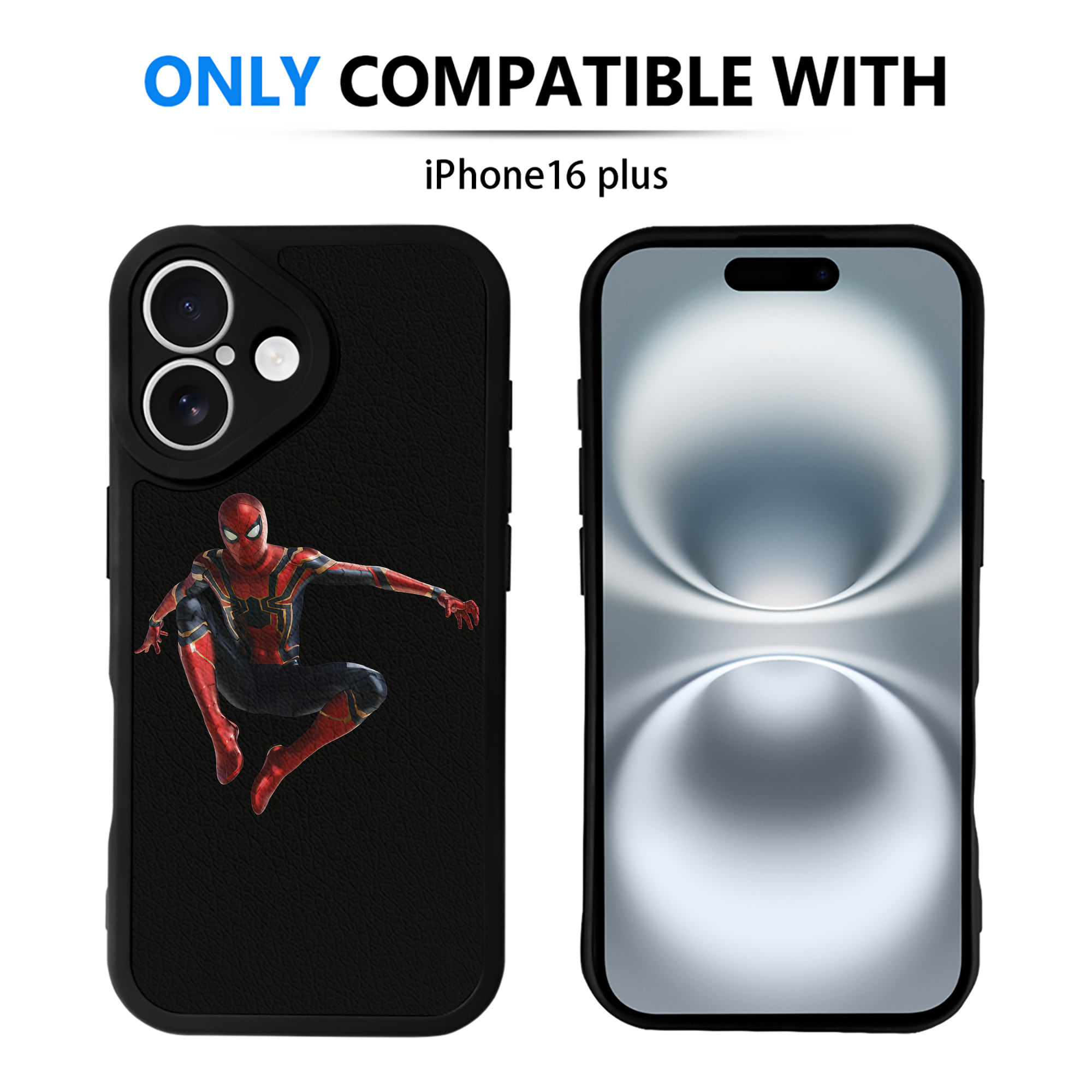 （画像用） Spider Man スパイダーマン 【iPhone 16シリーズ対応】シリコンスマホケース（レザー調） 材質：シリコン